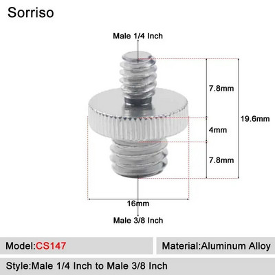 Kamera Vijak muški 1/4`` do 1/4 3/8 5/8 M4 M5 M6 M8 M10 M12 inča Adapter za montiranje na stativ Ploča za brzo otpuštanje za Dslr kuglastu glavu