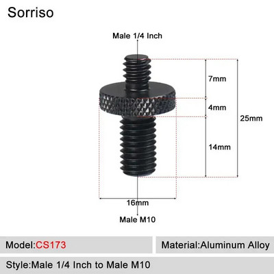 Kamera Vijak muški 1/4`` do 1/4 3/8 5/8 M4 M5 M6 M8 M10 M12 inča Adapter za montiranje na stativ Ploča za brzo otpuštanje za Dslr kuglastu glavu