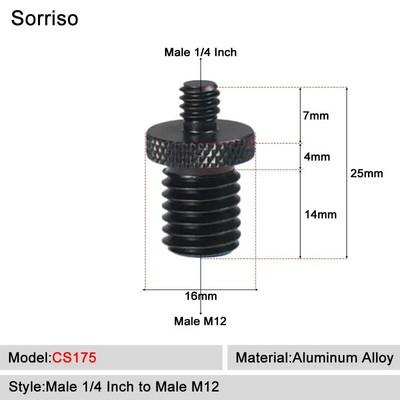 Kamera Vijak muški 1/4`` do 1/4 3/8 5/8 M4 M5 M6 M8 M10 M12 inča Adapter za montiranje na stativ Ploča za brzo otpuštanje za Dslr kuglastu glavu