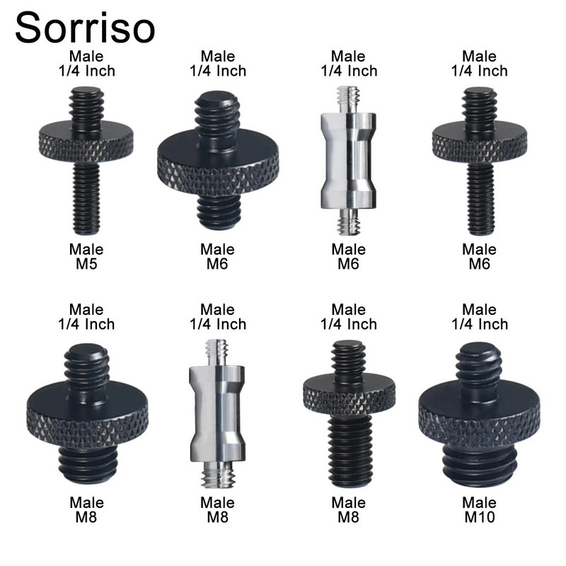Kamera Vijak muški 1/4`` do 1/4 3/8 5/8 M4 M5 M6 M8 M10 M12 inča Adapter za montiranje na stativ Ploča za brzo otpuštanje za Dslr kuglastu glavu