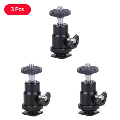 1-4 db 1/4" csavaros, forgatható állvány, alumínium mini állvány golyósfejű vakutartó tartó Canon Nikon video DSLR DV fényképezőgéphez