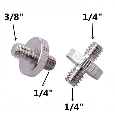 1/4 colio kištukas iki 1/4 colio sriegiuotas adapteris 1/4 colio dvigubas kištukinis sraigtinis adapteris palaiko trikojo stovą metaliniai fotoaparato priedai