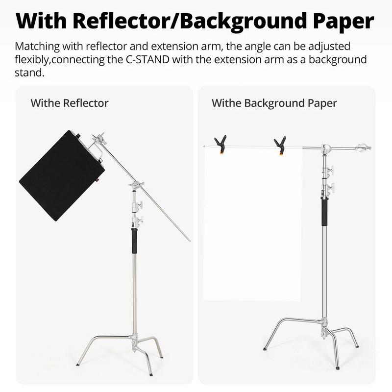 Didelės apkrovos rankenos galvutė 1,5 cm 15 mm C stovo tvirtinimo adapteris metalinis laikiklis Fotografija, skirta lengvo stovo prailginimo strėlės svirties