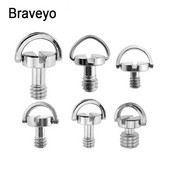 1/4 collas skrūvējama D veida gredzena kameras skrūve ar ātri noņemamu plāksni stiprinājuma statīva monopoda lodīšu galviņas fotoattēlu fotografēšanas fiksēts adapteris DSLR