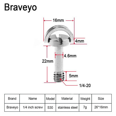 1/4 collas skrūvējama D veida gredzena kameras skrūve ar ātri noņemamu plāksni stiprinājuma statīva monopoda lodīšu galviņas fotoattēlu fotografēšanas fiksēts adapteris DSLR