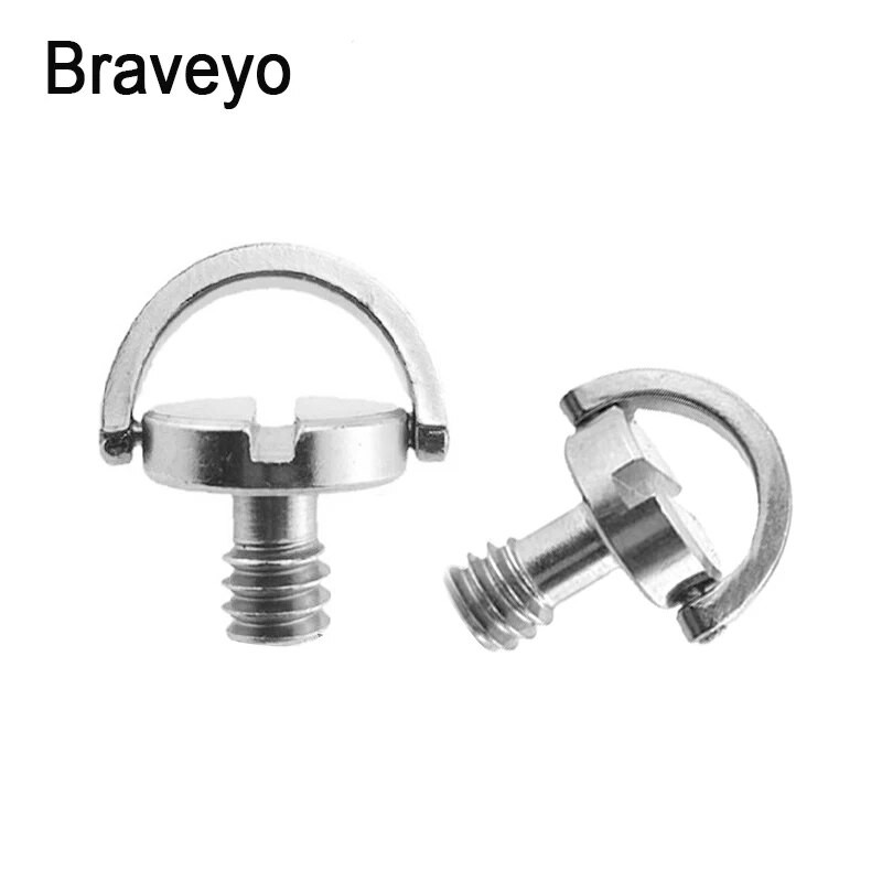 1/4 collas skrūvējama D veida gredzena kameras skrūve ar ātri noņemamu plāksni stiprinājuma statīva monopoda lodīšu galviņas fotoattēlu fotografēšanas fiksēts adapteris DSLR