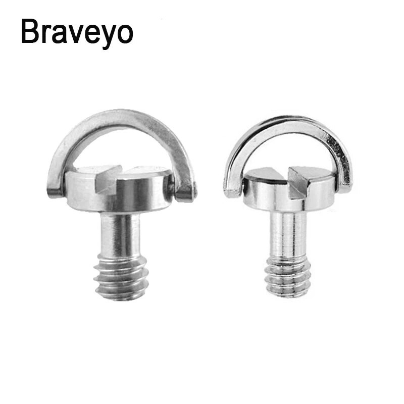 1/4 collas skrūvējama D veida gredzena kameras skrūve ar ātri noņemamu plāksni stiprinājuma statīva monopoda lodīšu galviņas fotoattēlu fotografēšanas fiksēts adapteris DSLR