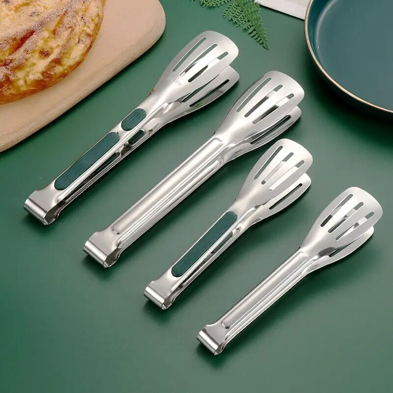 Щипки за храна против изгаряне от неръждаема стомана Бюфет Нагревател Скоба Стек Скоба за сервиране на хляб Барбекю Инструменти за готвене Кухненски аксесоари