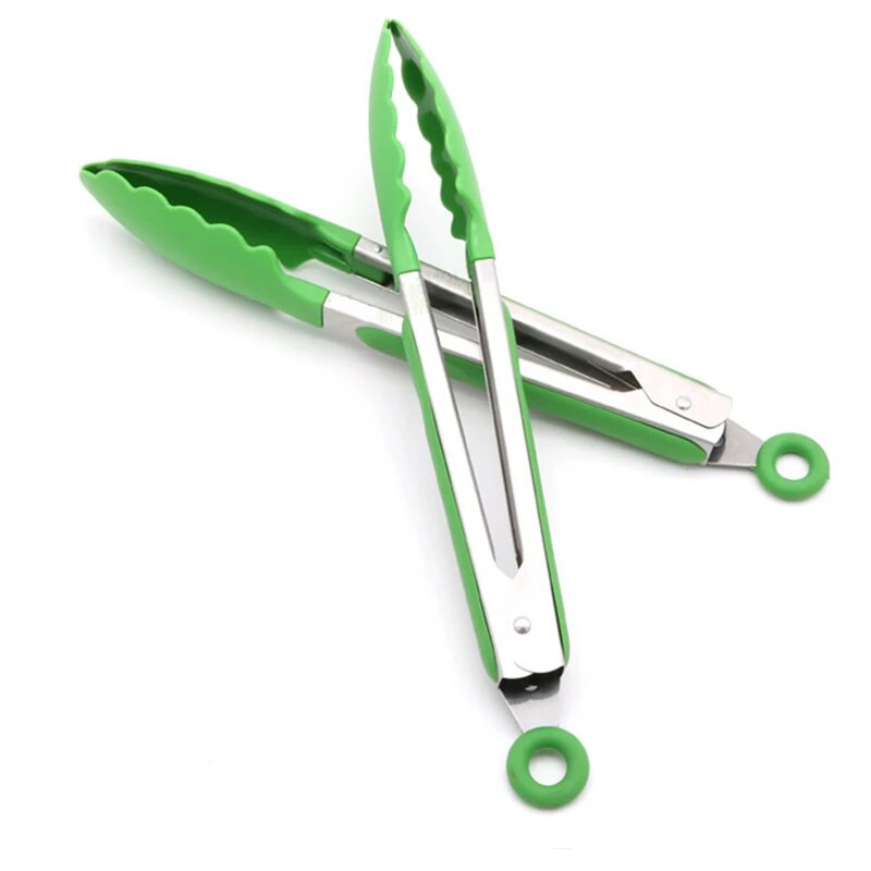 2 kom/1 kom Zelene silikonske hvataljke za roštilj Četka za ulje Kuhinjske hvataljke za pečenje na roštilju Hvataljke za meso, hvataljke za roštilj, Alat za četke za umak