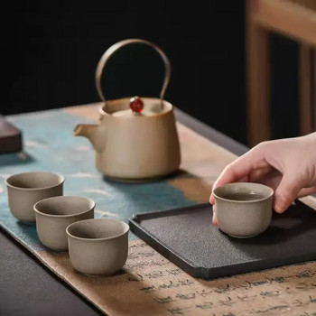 Rough Pottery Kung Fu Tea Set Green Tea Pot and Cup Set Κεραμικές τσαγιέρες και κούπες Teeware Teware Gaiwan Teacups Sets Complete