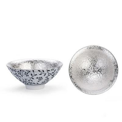 70 ml Creative 999 Sterling Silver Master Cup kerámia teáscsészék Irodai kis teástál háztartási, kézzel készített kínai kung fu italos edények