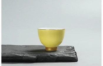 6бр. Комплект чаши за чай Kung Fu Чаши Сладки чаши и чаши Керамична чаша за чай Японска чаша Te Чаша Jingdezhen за купа за чай Пуер китайски бар