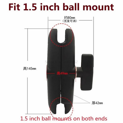 Jadkinsta 1 arba 1,5 colio guminis rutulinis laikiklis prie aliuminio motociklo apvalaus kvadrato tvirtinimo pagrindo Gopro kameros mobiliesiems telefonams