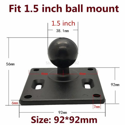 Jadkinsta 1 arba 1,5 colio guminis rutulinis laikiklis prie aliuminio motociklo apvalaus kvadrato tvirtinimo pagrindo Gopro kameros mobiliesiems telefonams