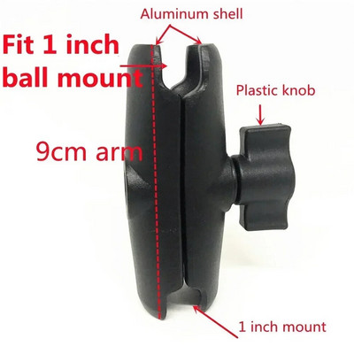 Jadkinsta 1 arba 1,5 colio guminis rutulinis laikiklis prie aliuminio motociklo apvalaus kvadrato tvirtinimo pagrindo Gopro kameros mobiliesiems telefonams