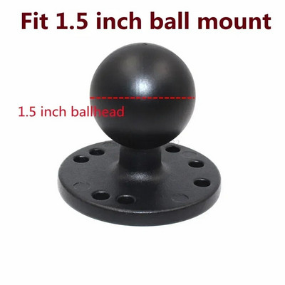 Jadkinsta 1 arba 1,5 colio guminis rutulinis laikiklis prie aliuminio motociklo apvalaus kvadrato tvirtinimo pagrindo Gopro kameros mobiliesiems telefonams