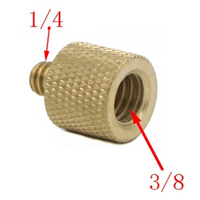 1/4" līdz 3/8" vītņots vītņots vītnes stiprinājuma adaptera statīva plāksnes skrūvējams stiprinājums kameras zibspuldzes statīva gaismas statīvam