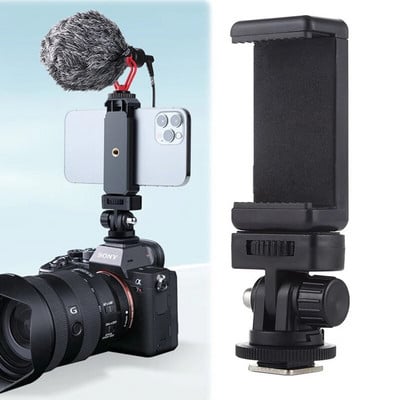 Kamera Hot Shoe Držač telefona Monitor Fleksibilni adapter za tronožac s nosačem za hladno držač za iPhone Samsung Canon Nikon Sony DSLR fotoaparat