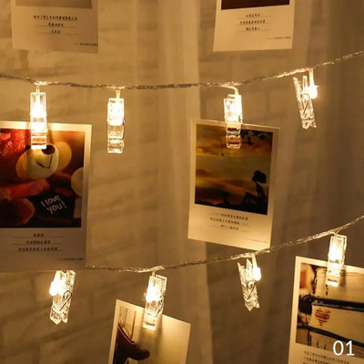 LED нишки с щипки за окачване на картини за декорация Интернет Декорация на стаи за знаменитости Фото студио Стенни лампи Стринг