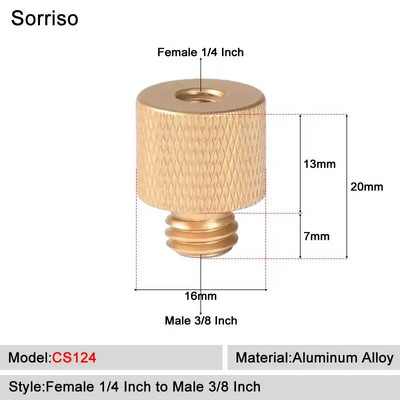 Sorriso ženski vijak 1/4 inča na muški 1/4" 3/8" 5/8" M4 M5 M6 M8 M10 M12 Adapter postolja za svjetlo Unutarnji unutarnji navoj Matica za fiksno montiranje