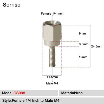 Sorriso ženski vijak 1/4 inča na muški 1/4" 3/8" 5/8" M4 M5 M6 M8 M10 M12 Adapter postolja za svjetlo Unutarnji unutarnji navoj Matica za fiksno montiranje