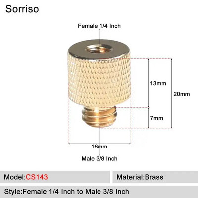 Sorriso ženski vijak 1/4 inča na muški 1/4" 3/8" 5/8" M4 M5 M6 M8 M10 M12 Adapter postolja za svjetlo Unutarnji unutarnji navoj Matica za fiksno montiranje