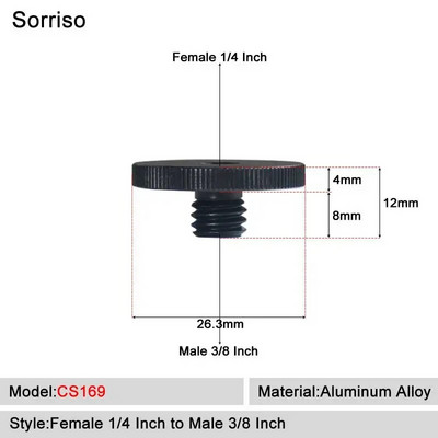 Sorriso ženski vijak 1/4 inča na muški 1/4" 3/8" 5/8" M4 M5 M6 M8 M10 M12 Adapter postolja za svjetlo Unutarnji unutarnji navoj Matica za fiksno montiranje