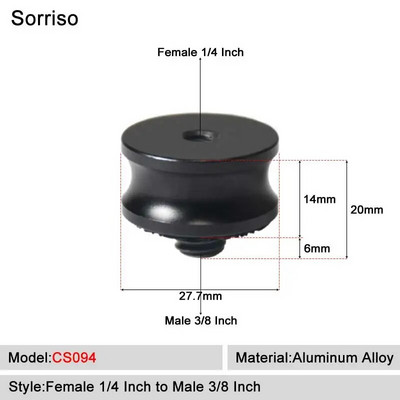 Sorriso ženski vijak 1/4 inča na muški 1/4" 3/8" 5/8" M4 M5 M6 M8 M10 M12 Adapter postolja za svjetlo Unutarnji unutarnji navoj Matica za fiksno montiranje
