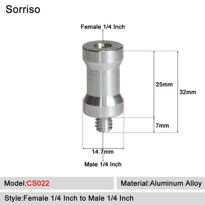 Sorriso ženski vijak 1/4 inča na muški 1/4" 3/8" 5/8" M4 M5 M6 M8 M10 M12 Adapter postolja za svjetlo Unutarnji unutarnji navoj Matica za fiksno montiranje