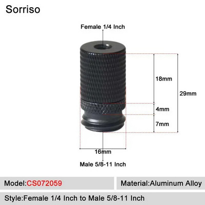 Sorriso ženski vijak 1/4 inča na muški 1/4" 3/8" 5/8" M4 M5 M6 M8 M10 M12 Adapter postolja za svjetlo Unutarnji unutarnji navoj Matica za fiksno montiranje