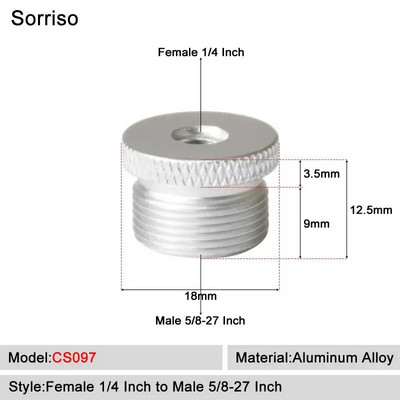 Sorriso ženski vijak 1/4 inča na muški 1/4" 3/8" 5/8" M4 M5 M6 M8 M10 M12 Adapter postolja za svjetlo Unutarnji unutarnji navoj Matica za fiksno montiranje