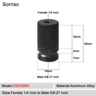 Sorriso ženski vijak 1/4 inča na muški 1/4" 3/8" 5/8" M4 M5 M6 M8 M10 M12 Adapter postolja za svjetlo Unutarnji unutarnji navoj Matica za fiksno montiranje