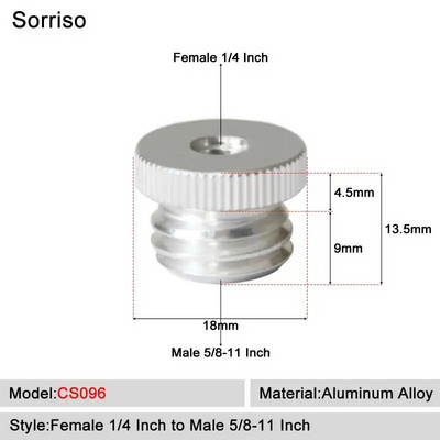 Sorriso ženski vijak 1/4 inča na muški 1/4" 3/8" 5/8" M4 M5 M6 M8 M10 M12 Adapter postolja za svjetlo Unutarnji unutarnji navoj Matica za fiksno montiranje