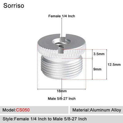 Sorriso ženski vijak 1/4 inča na muški 1/4" 3/8" 5/8" M4 M5 M6 M8 M10 M12 Adapter postolja za svjetlo Unutarnji unutarnji navoj Matica za fiksno montiranje