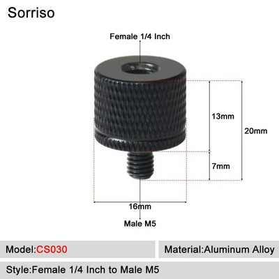 Sorriso ženski vijak 1/4 inča na muški 1/4" 3/8" 5/8" M4 M5 M6 M8 M10 M12 Adapter postolja za svjetlo Unutarnji unutarnji navoj Matica za fiksno montiranje