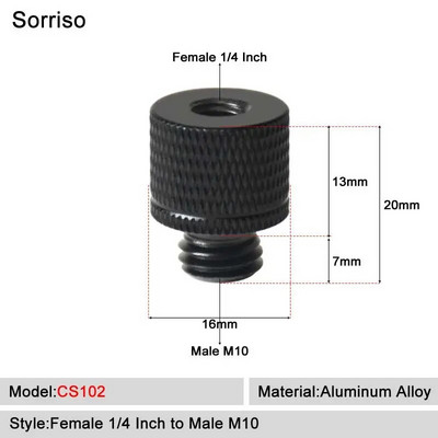 Sorriso ženski vijak 1/4 inča na muški 1/4" 3/8" 5/8" M4 M5 M6 M8 M10 M12 Adapter postolja za svjetlo Unutarnji unutarnji navoj Matica za fiksno montiranje