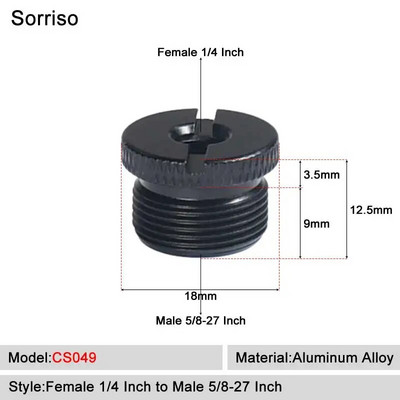 Sorriso ženski vijak 1/4 inča na muški 1/4" 3/8" 5/8" M4 M5 M6 M8 M10 M12 Adapter postolja za svjetlo Unutarnji unutarnji navoj Matica za fiksno montiranje