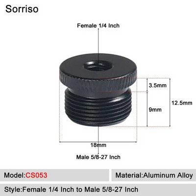 Sorriso ženski vijak 1/4 inča na muški 1/4" 3/8" 5/8" M4 M5 M6 M8 M10 M12 Adapter postolja za svjetlo Unutarnji unutarnji navoj Matica za fiksno montiranje