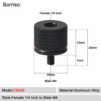 Sorriso ženski vijak 1/4 inča na muški 1/4" 3/8" 5/8" M4 M5 M6 M8 M10 M12 Adapter postolja za svjetlo Unutarnji unutarnji navoj Matica za fiksno montiranje