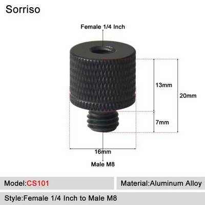 Sorriso ženski vijak 1/4 inča na muški 1/4" 3/8" 5/8" M4 M5 M6 M8 M10 M12 Adapter postolja za svjetlo Unutarnji unutarnji navoj Matica za fiksno montiranje