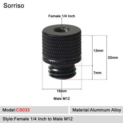 Sorriso ženski vijak 1/4 inča na muški 1/4" 3/8" 5/8" M4 M5 M6 M8 M10 M12 Adapter postolja za svjetlo Unutarnji unutarnji navoj Matica za fiksno montiranje