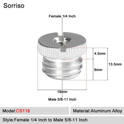Sorriso ženski vijak 1/4 inča na muški 1/4" 3/8" 5/8" M4 M5 M6 M8 M10 M12 Adapter postolja za svjetlo Unutarnji unutarnji navoj Matica za fiksno montiranje