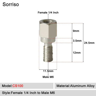 Sorriso ženski vijak 1/4 inča na muški 1/4" 3/8" 5/8" M4 M5 M6 M8 M10 M12 Adapter postolja za svjetlo Unutarnji unutarnji navoj Matica za fiksno montiranje