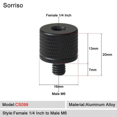Sorriso ženski vijak 1/4 inča na muški 1/4" 3/8" 5/8" M4 M5 M6 M8 M10 M12 Adapter postolja za svjetlo Unutarnji unutarnji navoj Matica za fiksno montiranje