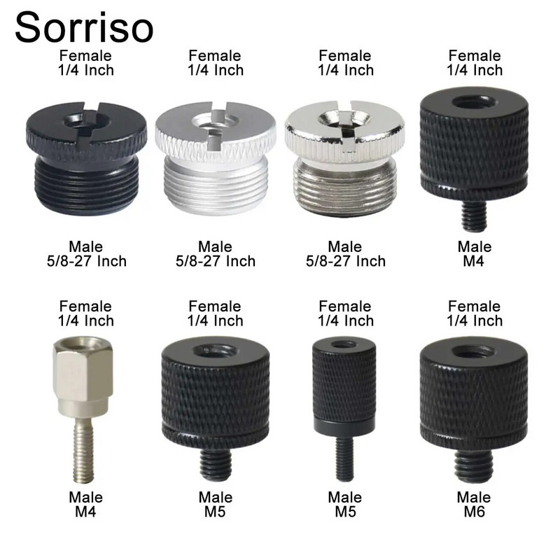 Sorriso ženski vijak 1/4 inča na muški 1/4" 3/8" 5/8" M4 M5 M6 M8 M10 M12 Adapter postolja za svjetlo Unutarnji unutarnji navoj Matica za fiksno montiranje