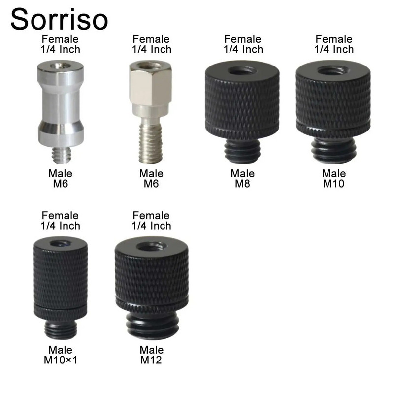 Sorriso ženski vijak 1/4 inča na muški 1/4" 3/8" 5/8" M4 M5 M6 M8 M10 M12 Adapter postolja za svjetlo Unutarnji unutarnji navoj Matica za fiksno montiranje