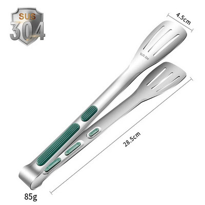 Clip de mâncare din oțel inoxidabil 304 de 7/9/12 inch, din silicon, mâner antiderapant, clește de pâine, accesorii de bucătărie pentru petreceri, pentru grătar, agrafă pentru friptură.