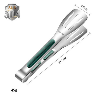 Clip de mâncare din oțel inoxidabil 304 de 7/9/12 inch, din silicon, mâner antiderapant, clește de pâine, accesorii de bucătărie pentru petreceri, pentru grătar, agrafă pentru friptură.
