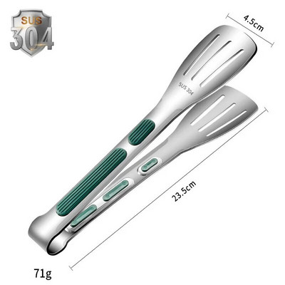 Clip de mâncare din oțel inoxidabil 304 de 7/9/12 inch, din silicon, mâner antiderapant, clește de pâine, accesorii de bucătărie pentru petreceri, pentru grătar, agrafă pentru friptură.