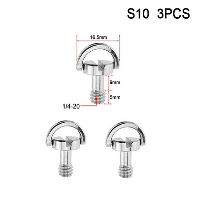 1/4 3/8 kameracsavar a gyorskioldó lemezhez 1/4 3/8 hüvelykes D-gyűrűs csavaros állvány gömbfejre szerelhető adapter fotózási kiegészítők